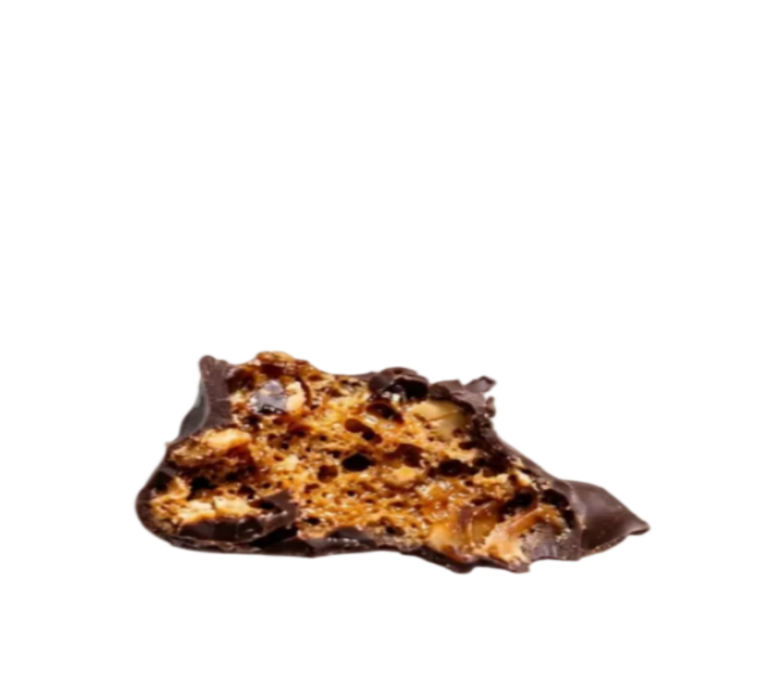 Carugetto™ spezzato — meringa alveolata ricoperta di cioccolato fondente 