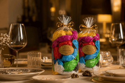 Bundle Carugetti La Riserva con due confezioni da 500g di meringhe alla nocciola e cioccolato fondente, 1 kg totale di dolci artigianali della Pasticceria Piaggio di Lavagna